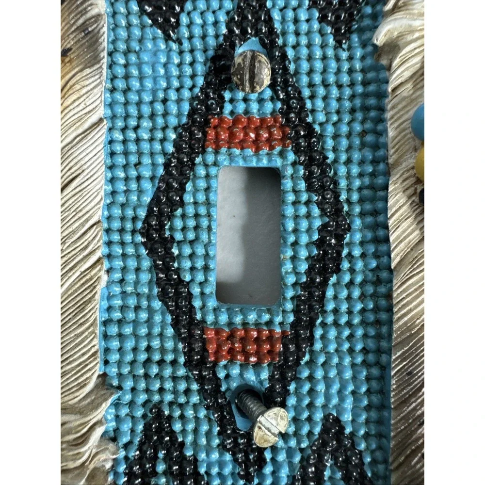 SOUTHWERN INDIAN FEATHER RESIN LIGHT SWITCH PLATE COVER